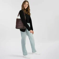 Campomaggi Schultertaschen<Lisa Schultertasche Leder 26 cm moro