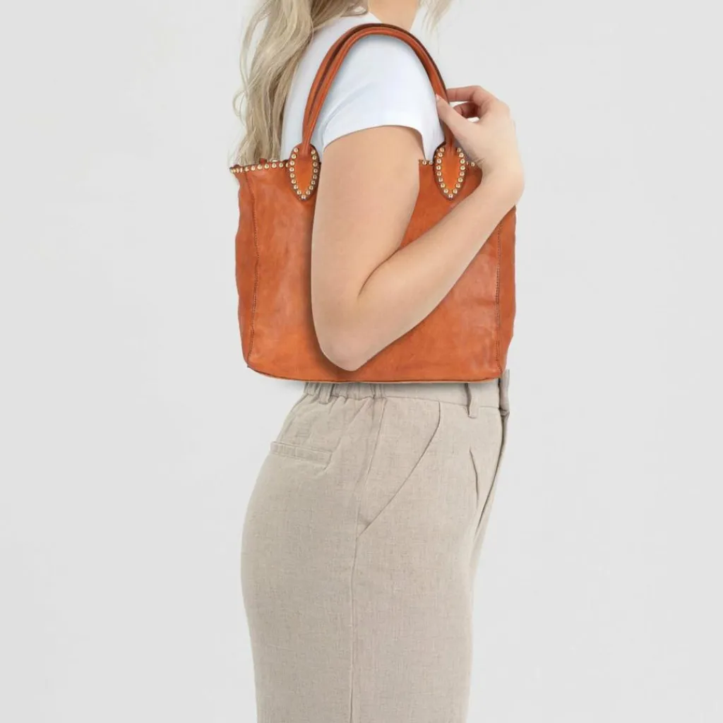 New Campomaggi Malachite Shopper Tasche Leder 33 cm cognac