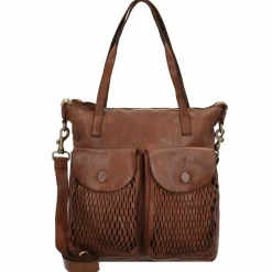 Sale Campomaggi Schultertasche Leder 33 cm cognac