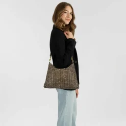 Campomaggi Schultertasche Leder 42 cm cemento