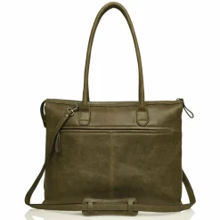 Castelijn & Beerens Schultertaschen<Carisma Schultertasche RFID Leder 40 cm Laptopfach green