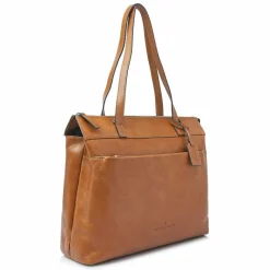 New Castelijn & Beerens Lia Shopper Tasche RFID Schutz Leder 45 cm Laptopfach light brown