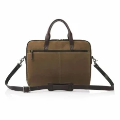 Clearance Castelijn & Beerens Nubuck Aktentasche Leder 41 cm Laptopfach taupe