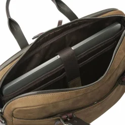 Clearance Castelijn & Beerens Nubuck Aktentasche Leder 41 cm Laptopfach taupe