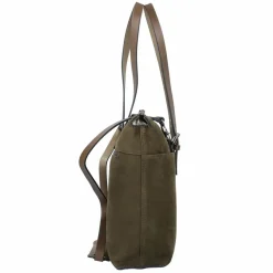 New Castelijn & Beerens Nubuck Schultertasche Leder 40 cm Laptopfach green