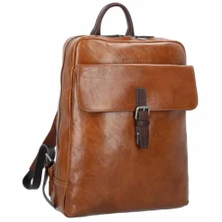 Castelijn & Beerens Rien Rucksack RFID Leder 40 cm Laptopfach braun