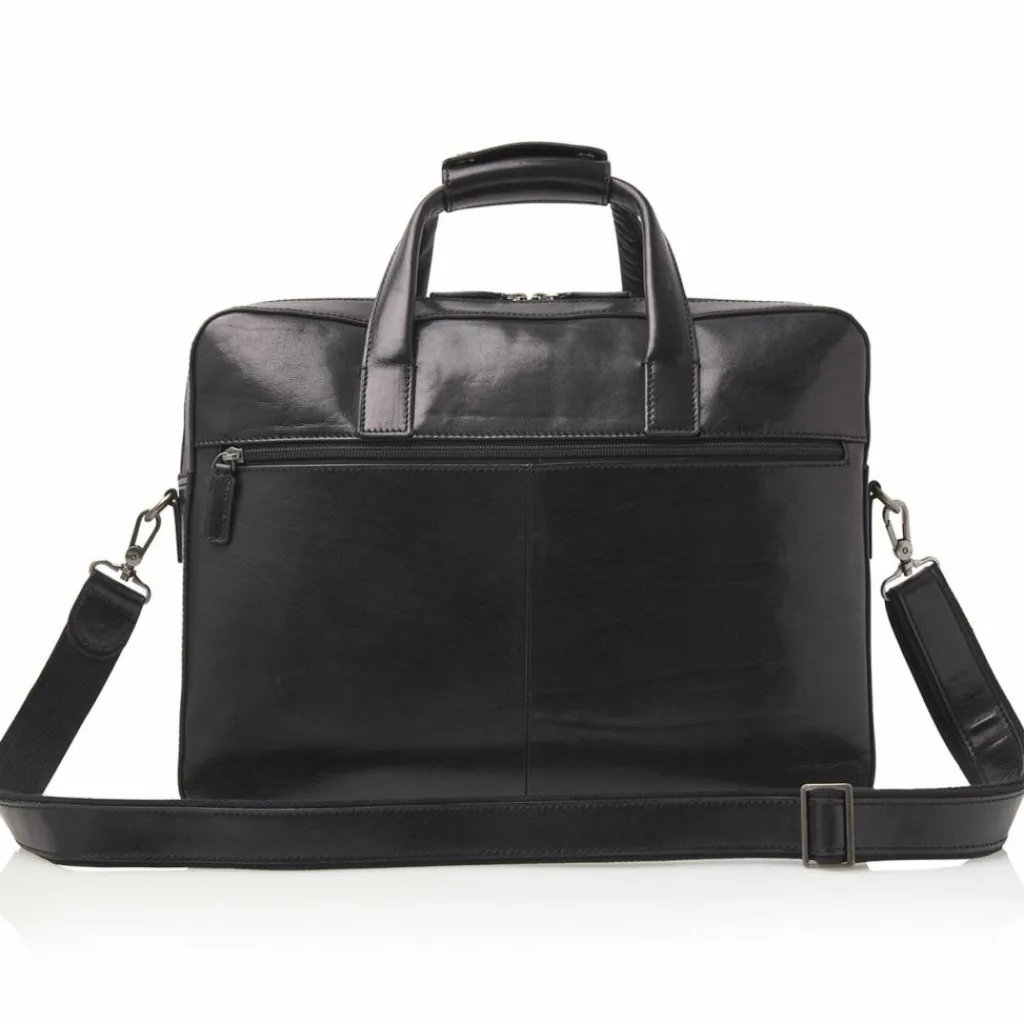 Outlet Castelijn & Beerens Ted Aktentasche Leder 41 cm Laptopfach schwarz