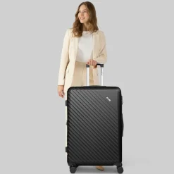 Check.In Hartgepäck|4-Rollen Koffer<Paradise 2.0 4 Rollen Trolley L 78 cm mit Dehnfalte black