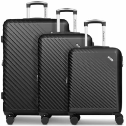Check.In Koffersets 3-Teilig|Koffersets Als Hartgepäck<Paradise 2.0 4 Rollen Kofferset 3-teilig mit Dehnfalte black
