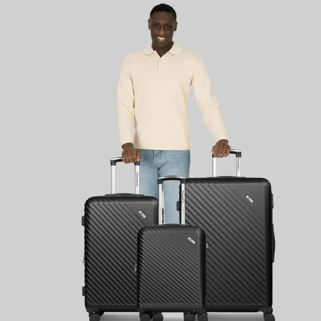 Check.In Koffersets 3-Teilig|Koffersets Als Hartgepäck<Paradise 2.0 4 Rollen Kofferset 3-teilig mit Dehnfalte black