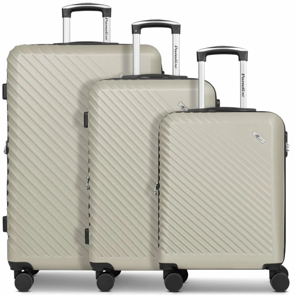 Check.In Koffersets Als Hartgepäck|Koffersets 3-Teilig<Paradise 2.0 4 Rollen Kofferset 3-teilig mit Dehnfalte eggshell