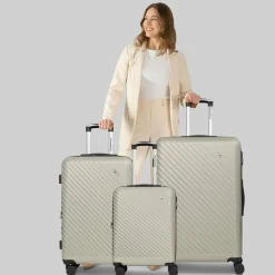 Check.In Koffersets Als Hartgepäck|Koffersets 3-Teilig<Paradise 2.0 4 Rollen Kofferset 3-teilig mit Dehnfalte eggshell