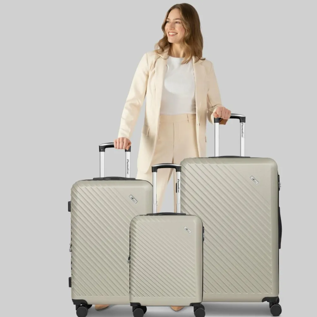 Check.In Koffersets Als Hartgepäck|Koffersets 3-Teilig<Paradise 2.0 4 Rollen Kofferset 3-teilig mit Dehnfalte eggshell