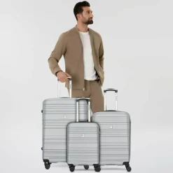 Check.In Koffersets Als Hartgepäck|Koffersets 3-Teilig<Paradise 4 Rollen Kofferset 3-teilig silver