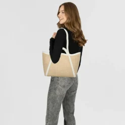 New Coccinelle Amalia Shopper Tasche 48 cm natural-blanco