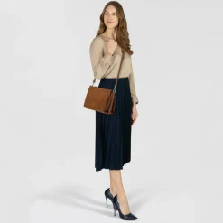 Sale Coccinelle Boheme Handtasche Leder 22.5 cm cognac