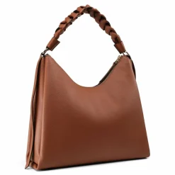 Coccinelle Henkeltaschen|Schultertaschen<Boheme Schultertasche Leder 34 cm cognac-noir