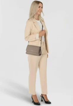 Coccinelle Henkeltaschen|Schultertaschen<Boheme Schultertasche Leder 27 cm warm taupe-rosette