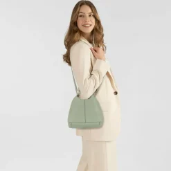 Hot Coccinelle C-Easy Handtasche Leder 21 cm greenery