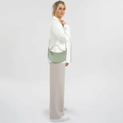 Online Coccinelle C-Easy Schultertasche Leder 25 cm greenery