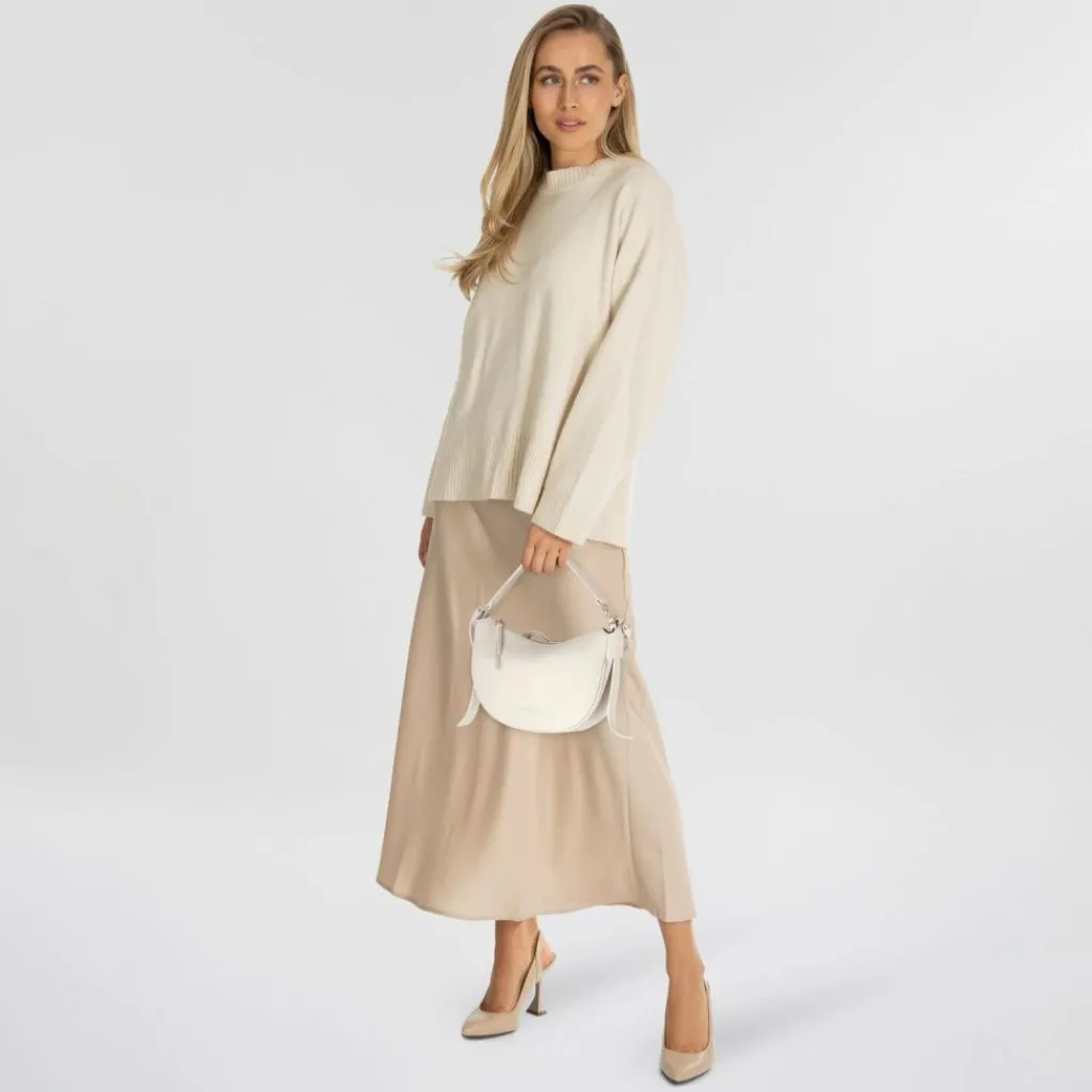 Best Coccinelle C-Easy Schultertasche Leder 25 cm blanco