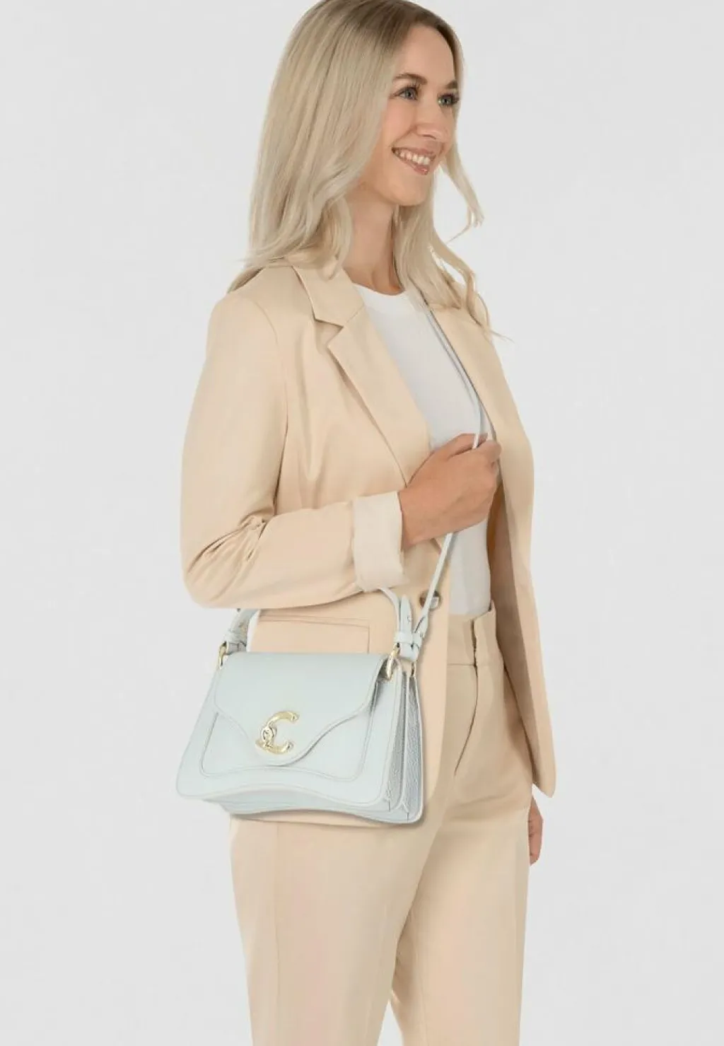 Coccinelle C-Me Schultertasche Leder 23.5 cm snow