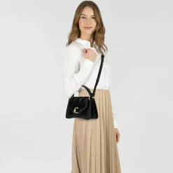 Outlet Coccinelle C-Me Schultertasche Leder 24 cm noir