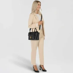 Coccinelle Schultertaschen<Double Beat Schultertasche Leder 21 cm noir