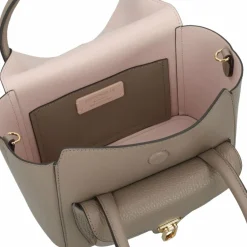 Outlet Coccinelle Double Beat Schultertasche Leder 21 cm warm taupe