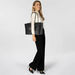 New Coccinelle Double Beat Shopper Tasche Leder 47 cm noir