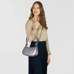 Clearance Coccinelle Merveille Schultertasche Leder 24.5 cm steel