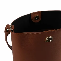 Discount Coccinelle Nikla Beuteltasche Leder 18 cm cognac-noir