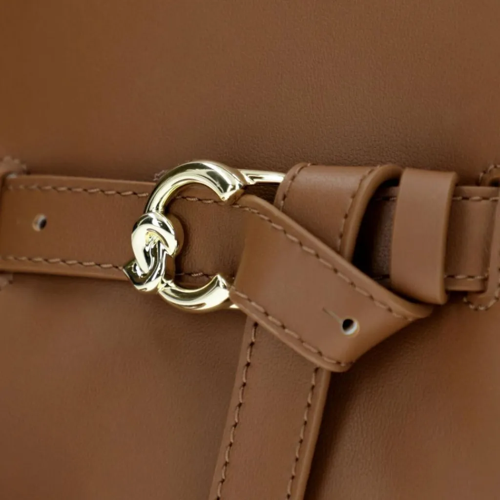 Sale Coccinelle Sabine Handtasche Leder 22 cm cognac