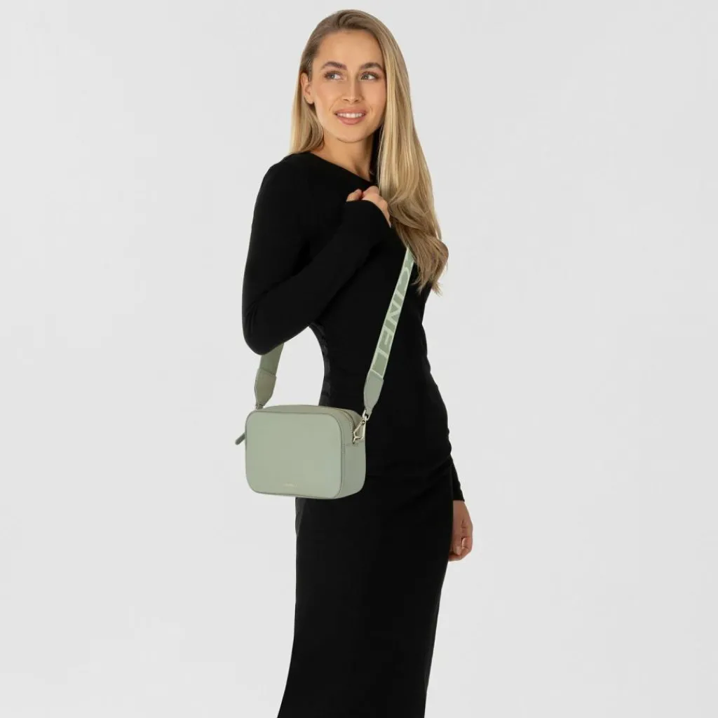 Outlet Coccinelle Tebe Umhängetasche Leder 18 cm greenery