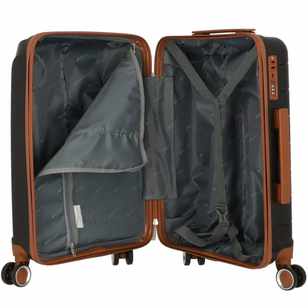 Cocoono Hartgepäck Kabinengepäck|4-Rollen Kabinentrolleys<Graz 4 Rollen Kabinentrolley S 55 cm schwarz-braun