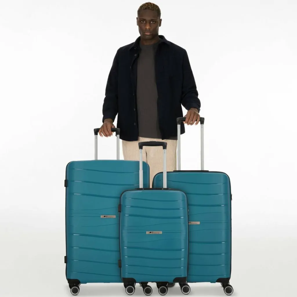 Clearance Cocoono Leon 4 Rollen Kofferset 3-teilig petrol