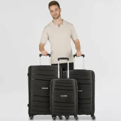 Cocoono Leon 4 Rollen Kofferset 3-teilig schwarz