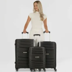 Cocoono Leon 4 Rollen Kofferset 3-teilig schwarz