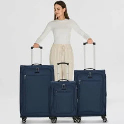 Cocoono Koffersets Als Weichgepäck|Koffersets 3-Teilig<Monterrey 4 Rollen Kofferset 3-teilig mit Dehnfalte navy