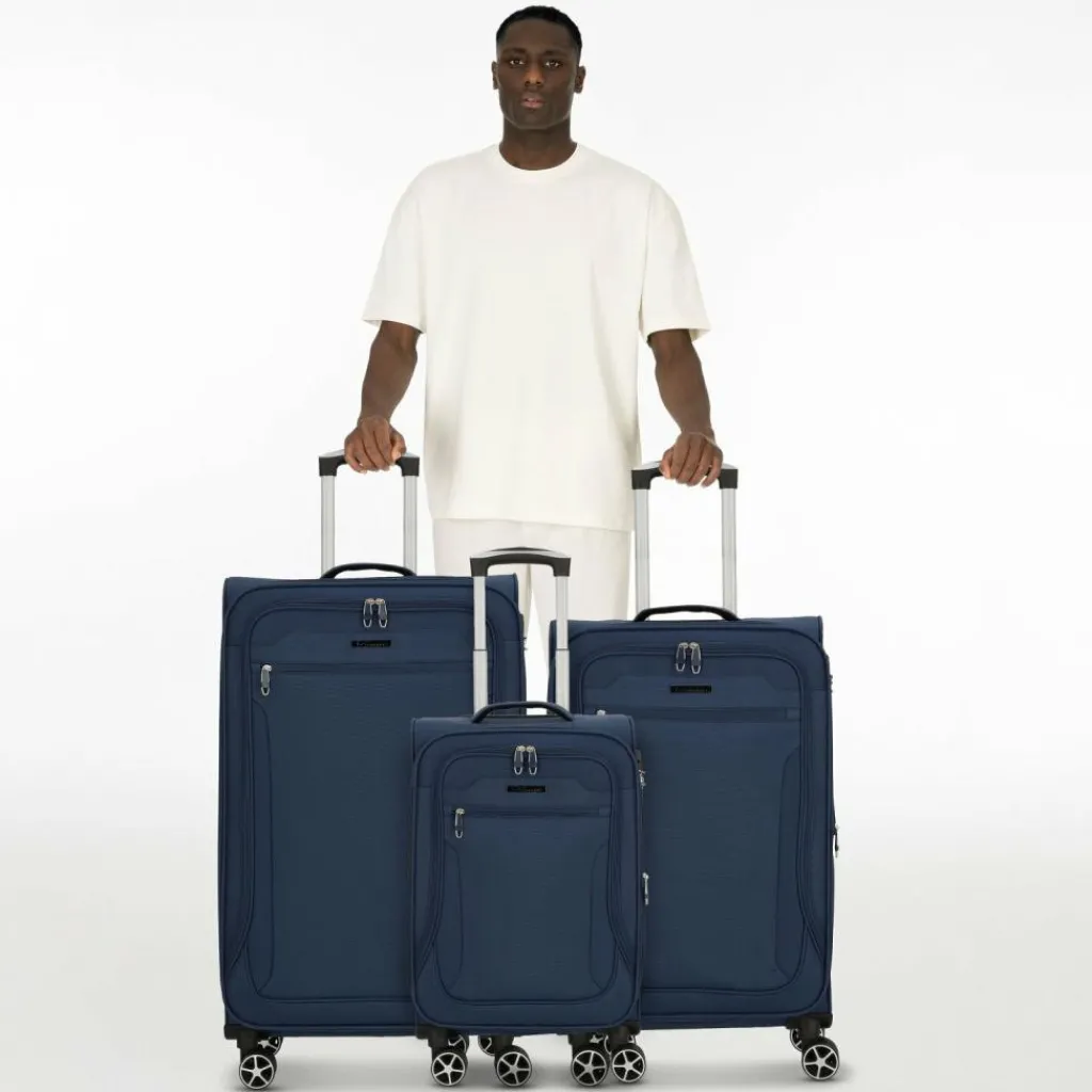 Cocoono Koffersets Als Weichgepäck|Koffersets 3-Teilig<Monterrey 4 Rollen Kofferset 3-teilig mit Dehnfalte navy