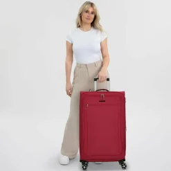 Cocoono Weichgepäck|4-Rollen Koffer<Monterrey 4 Rollen Trolley 79 cm mit Dehnfalte rot