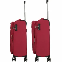 Cocoono Weichgepäck|4-Rollen Koffer<Monterrey 4 Rollen Trolley 58 cm mit Dehnfalte rot
