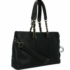 Cowboysbag Schultertaschen<Chained Barton Schultertasche Leder 40 cm black