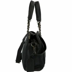 Cowboysbag Schultertaschen<Chained Barton Schultertasche Leder 40 cm black