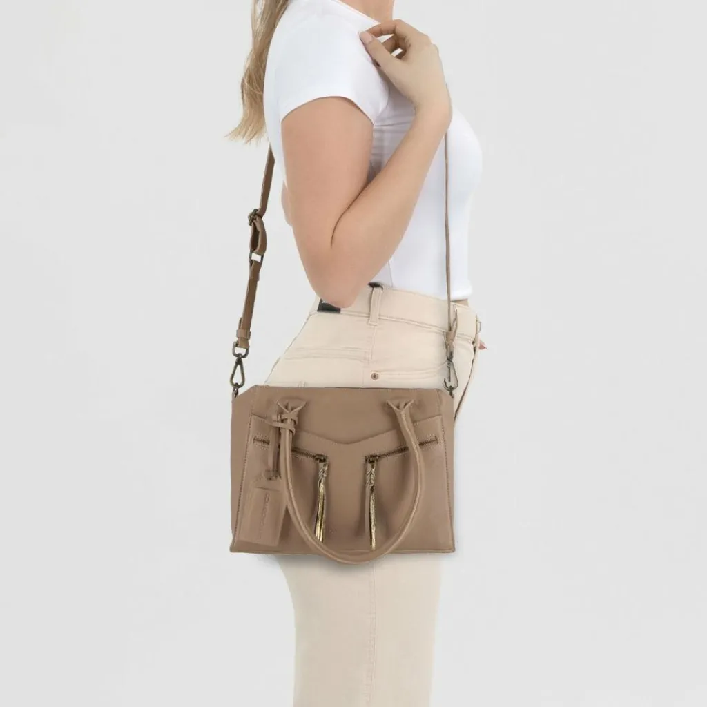 Discount Cowboysbag Floyd Schultertasche Leder 30 cm mocca