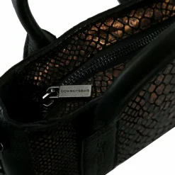 Cowboysbag Mini Bags|Henkeltaschen<Glam Newburgh Mini Bag Handtasche Leder 18.5 cm croco bronze - black