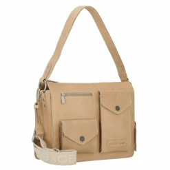 Cowboysbag Schultertaschen<Houston Schultertasche Leder 32 cm sand