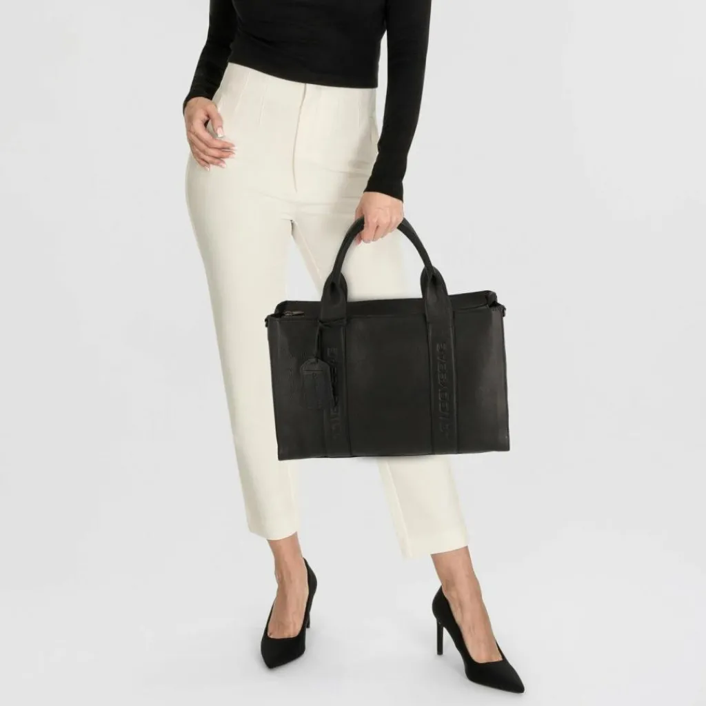 Cowboysbag Schultertaschen<Oily Cow Schultertasche Leder 37 cm black