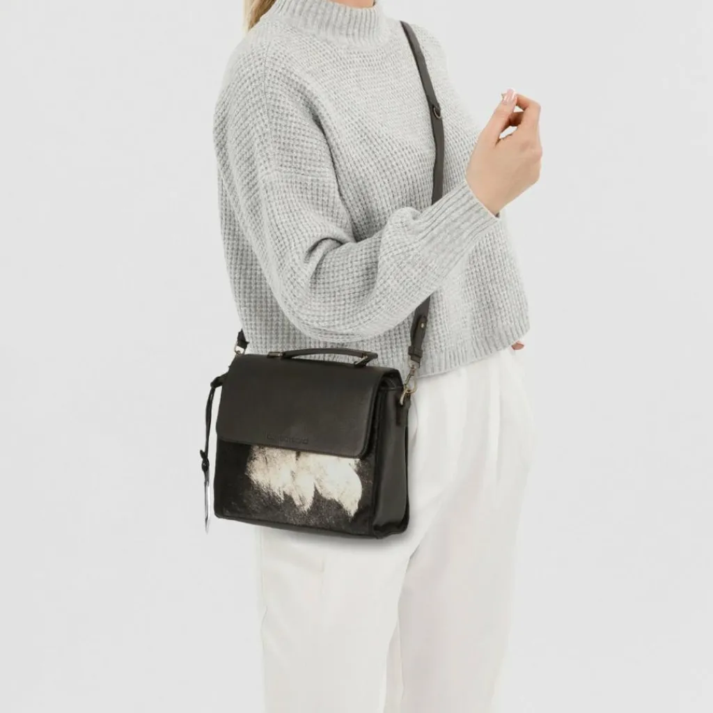 Cowboysbag Henkeltaschen<Seattle Handtasche Leder 25 cm black-gold hair on