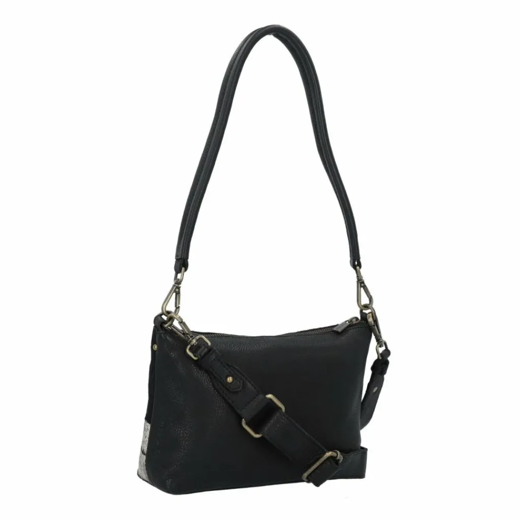 Cowboysbag Schultertaschen<Westerville Schultertasche Leder 23 cm black-gold hair on
